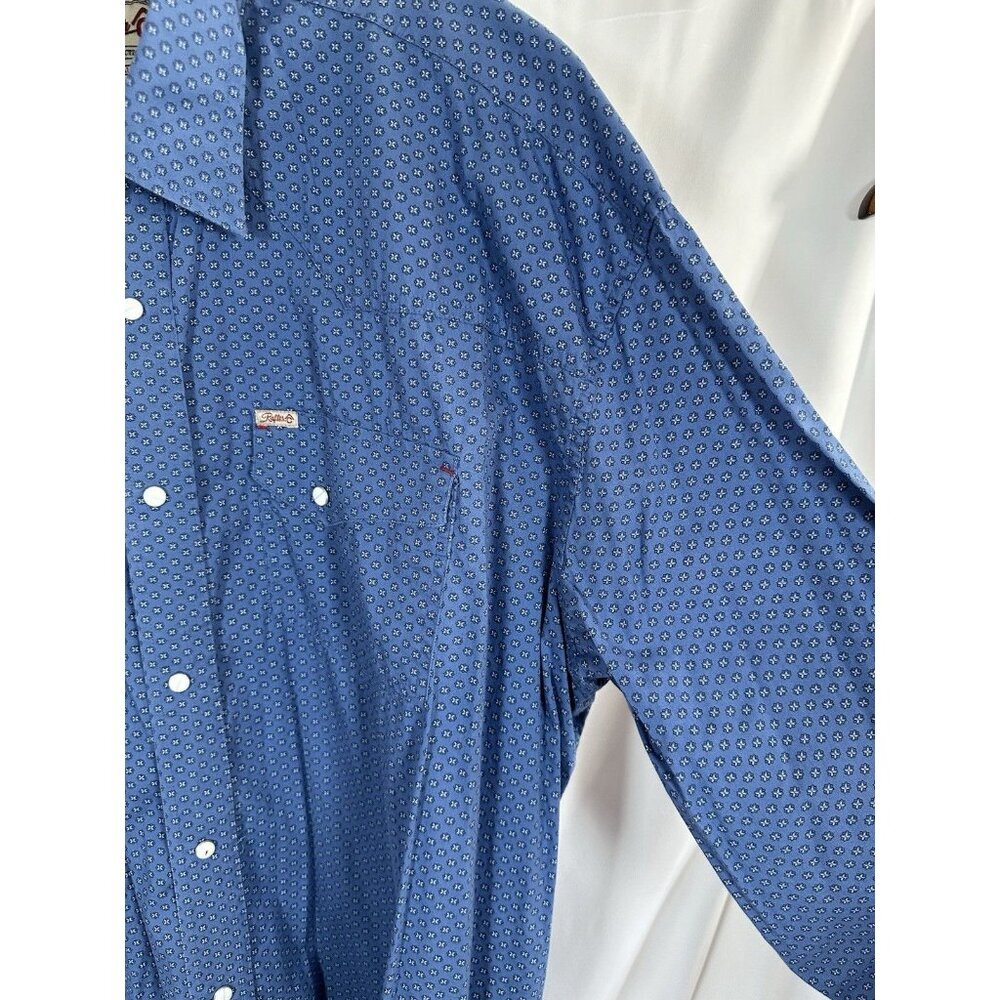 Rafter-C ProFlex45 Western Long Sleeve Pearl Snap - 2XL Blue Cross/X Design - Picture 4 of 12